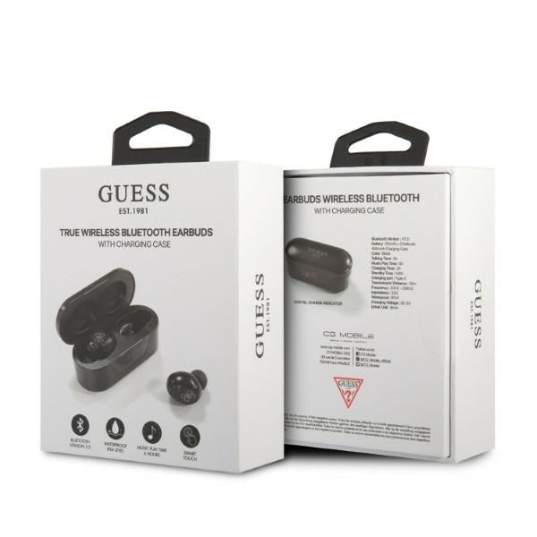 Kit mains libres Bluetooth Guess Classic Logo, TWS, Noir