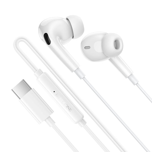 Casque mains libres USB-C Borofone BM100 Pro Fuente, Blanc