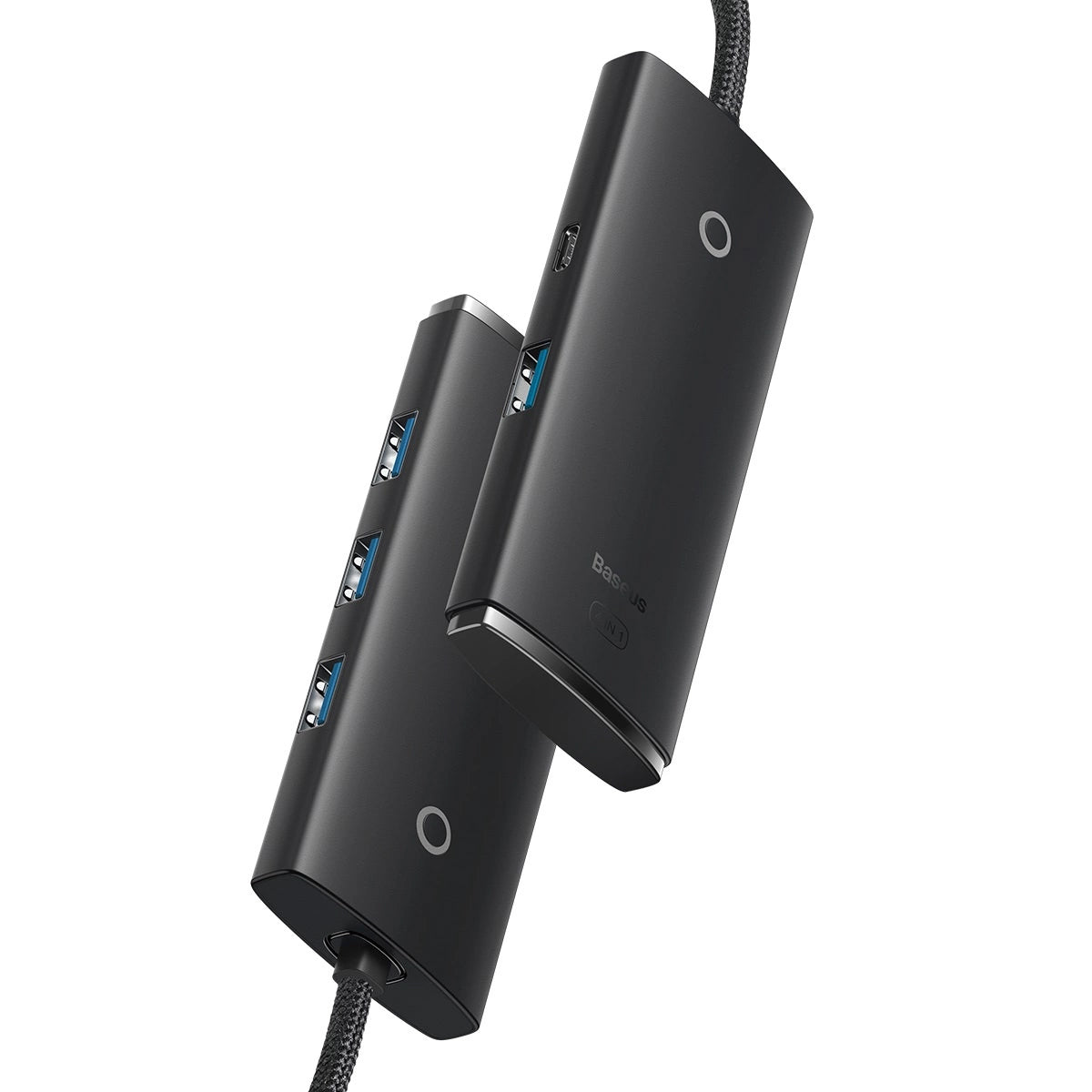 Hub USB Baseus Lite, 4 x USB-A 3.0 - 1 x USB-C, 2m, Noir WKQX030201