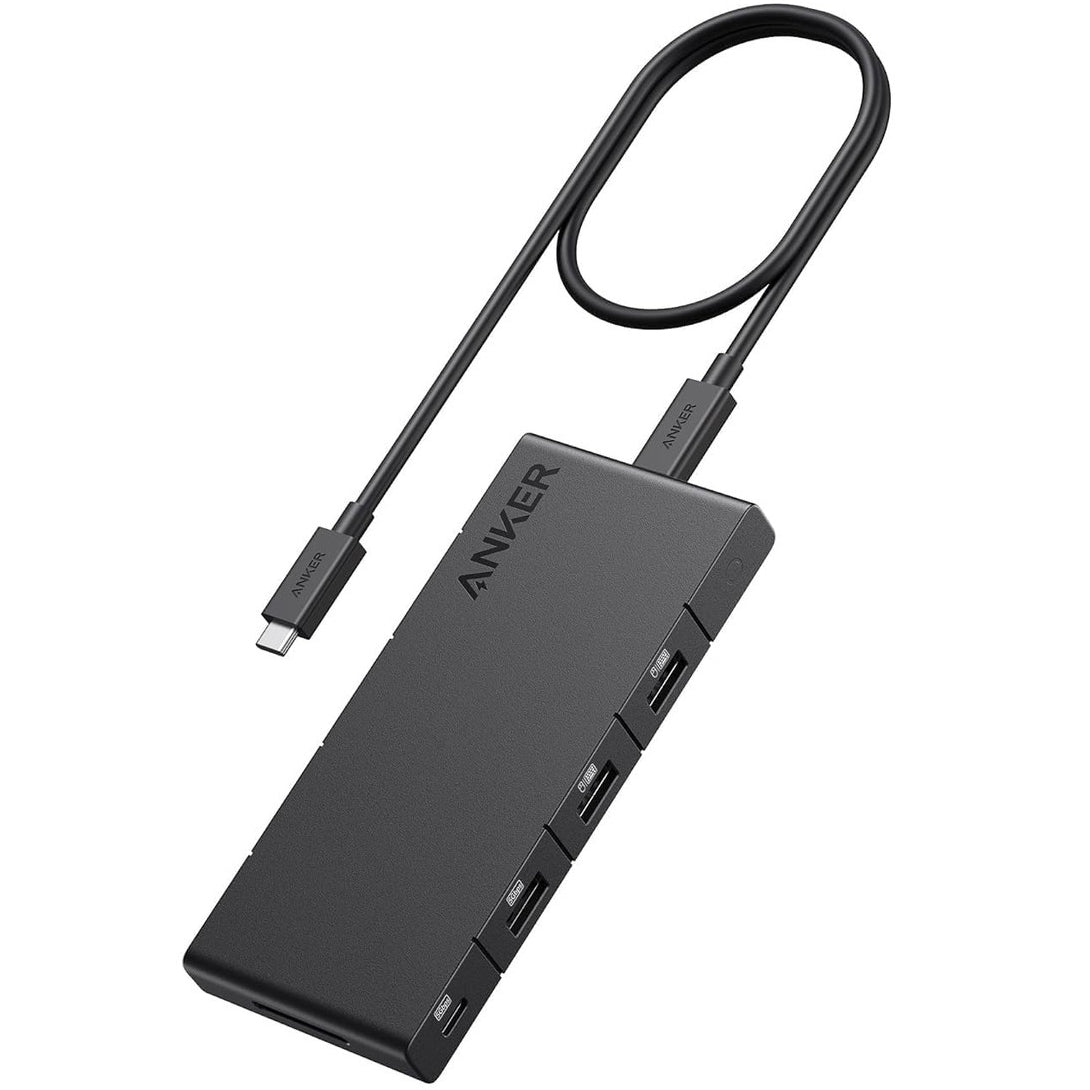 Hub USB-C Anker, 1 x USB-A 3.0 - 2 x USB-A - 3 x USB-C - 2 x HDMI - 1 x RJ45 - 1 x SD, Noir A83A2G11