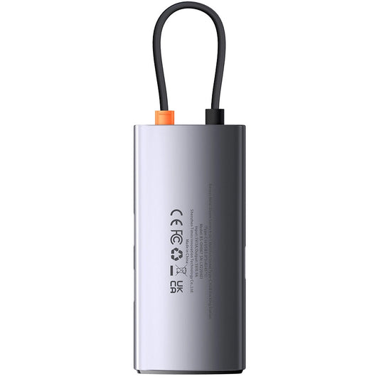 Baseus Metal Gleam USB-C Hub, 3 x USB-A - 1 x RJ45, Gray WKWG070113