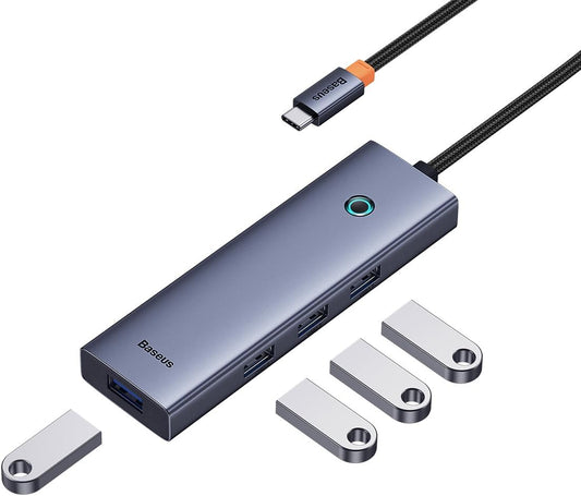 Hub USB-C Baseus UltraJoy, 4 x USB-A 3.0, Gris B0005280A813-03