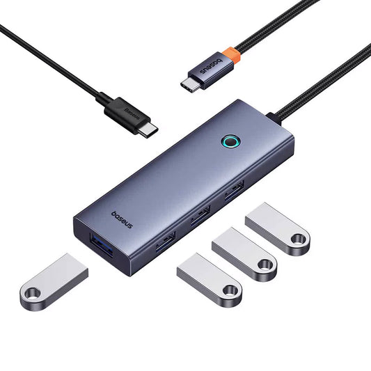 Hub USB-C Baseus UltraJoy, 4 x USB-A 3.0 - 1 x USB-C, Gris B00052801811-01