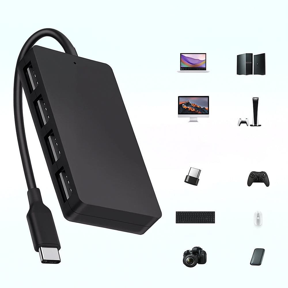 Hub USB-C Techsuit H16 QuantumNode, 4en1, Noir