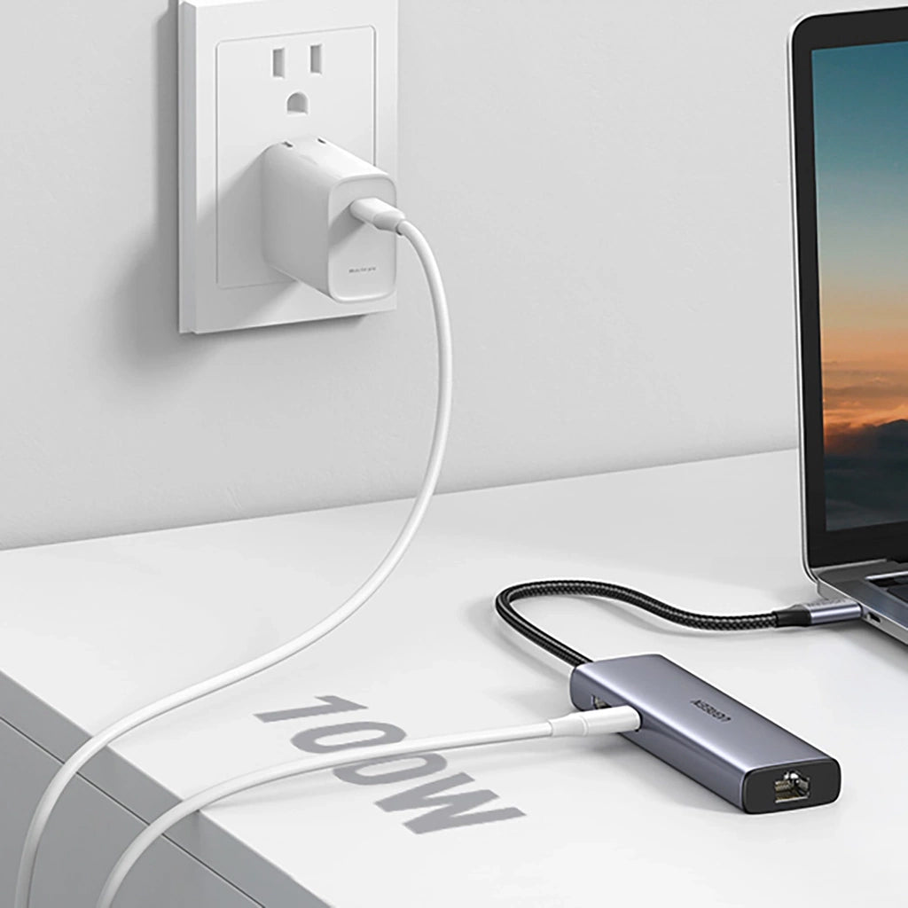 Hub USB-C UGREEN CM512 (90568), 2 x USB-A 3.0 - 1 x USB-C - 1 x HDMI - 1 x RJ45 - 1 x SD - 1 x microSD, Gris