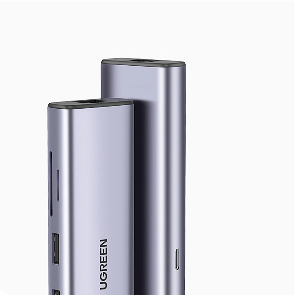 Hub USB-C UGREEN CM512 (90568), 2 x USB-A 3.0 - 1 x USB-C - 1 x HDMI - 1 x RJ45 - 1 x SD - 1 x microSD, Gris