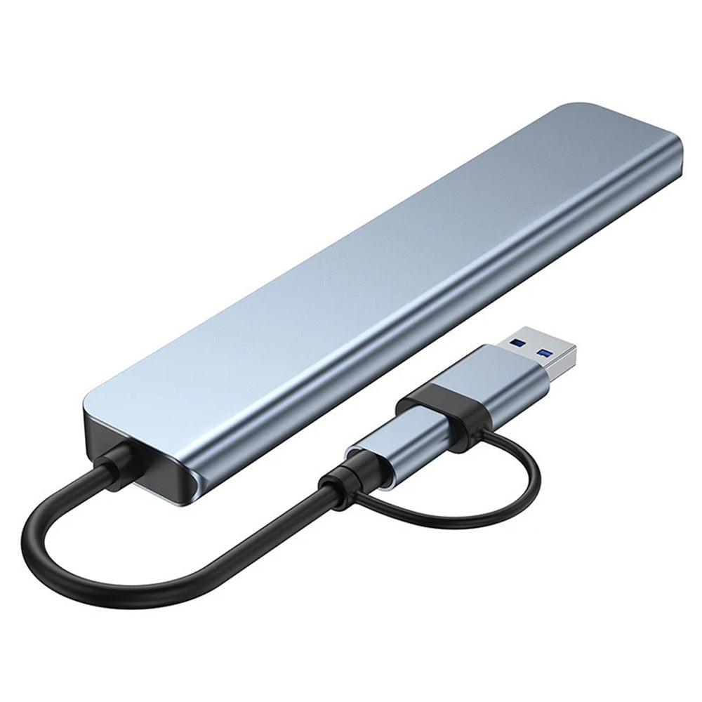 Hub USB / USB-C Techsuit H9 DataBridge, 8en1, Gris