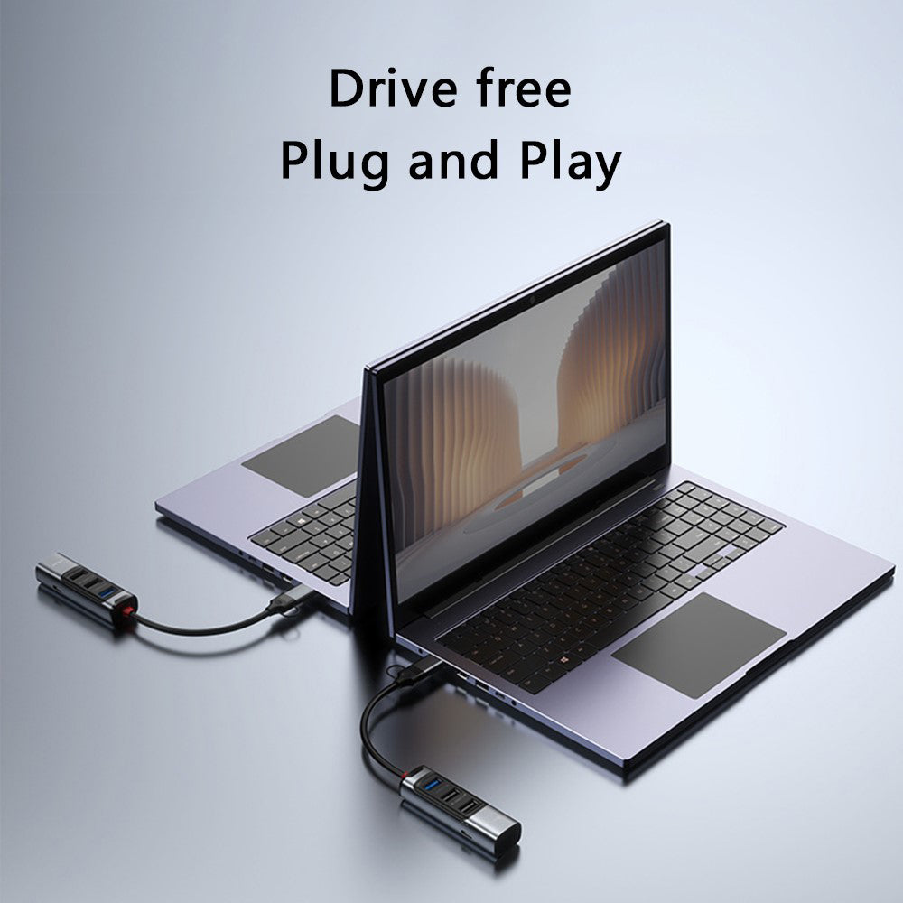 Hub USB / USB-C Yesido HB19, 4en1, Gris
