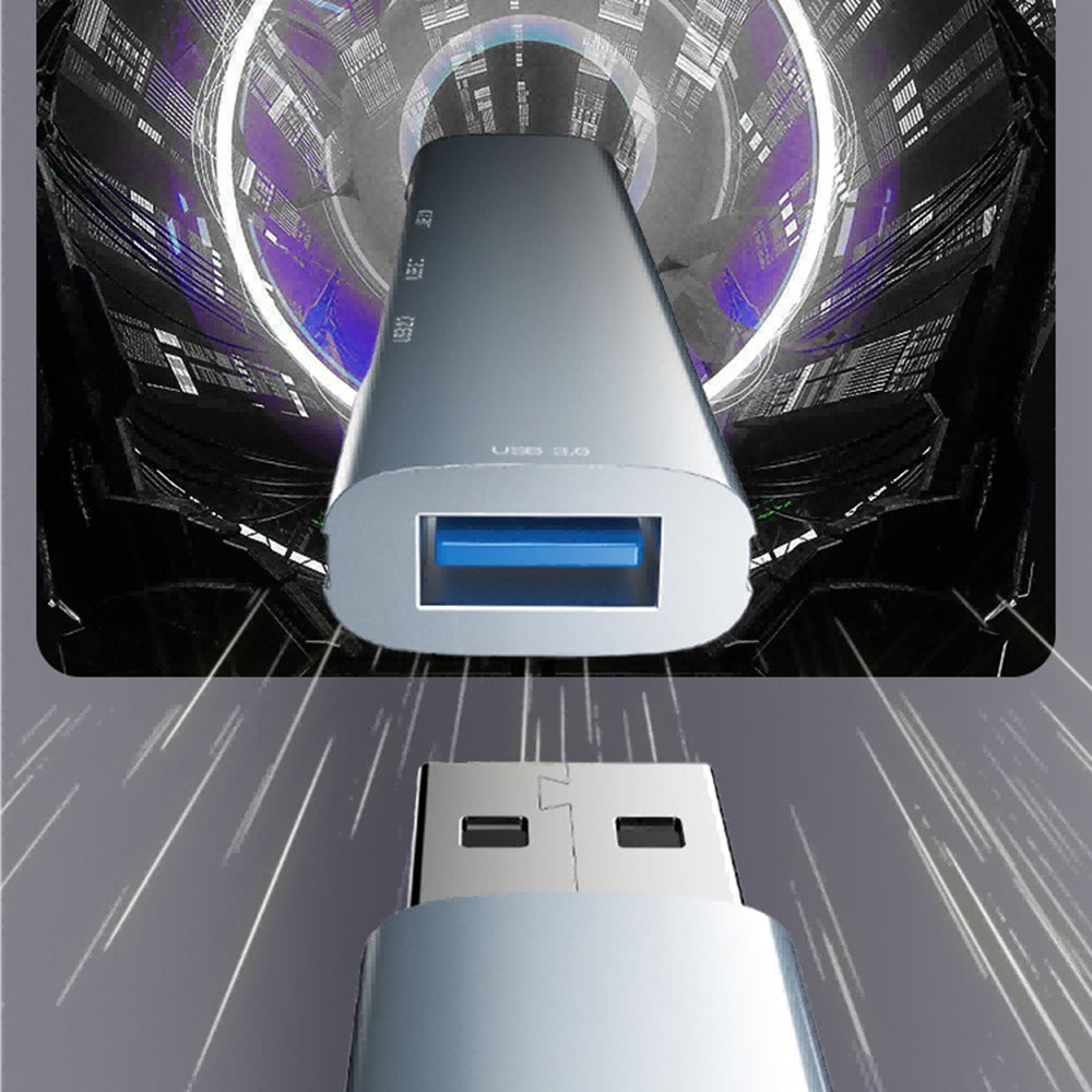 Hub USB Yesido HB18, 4en1, Gris