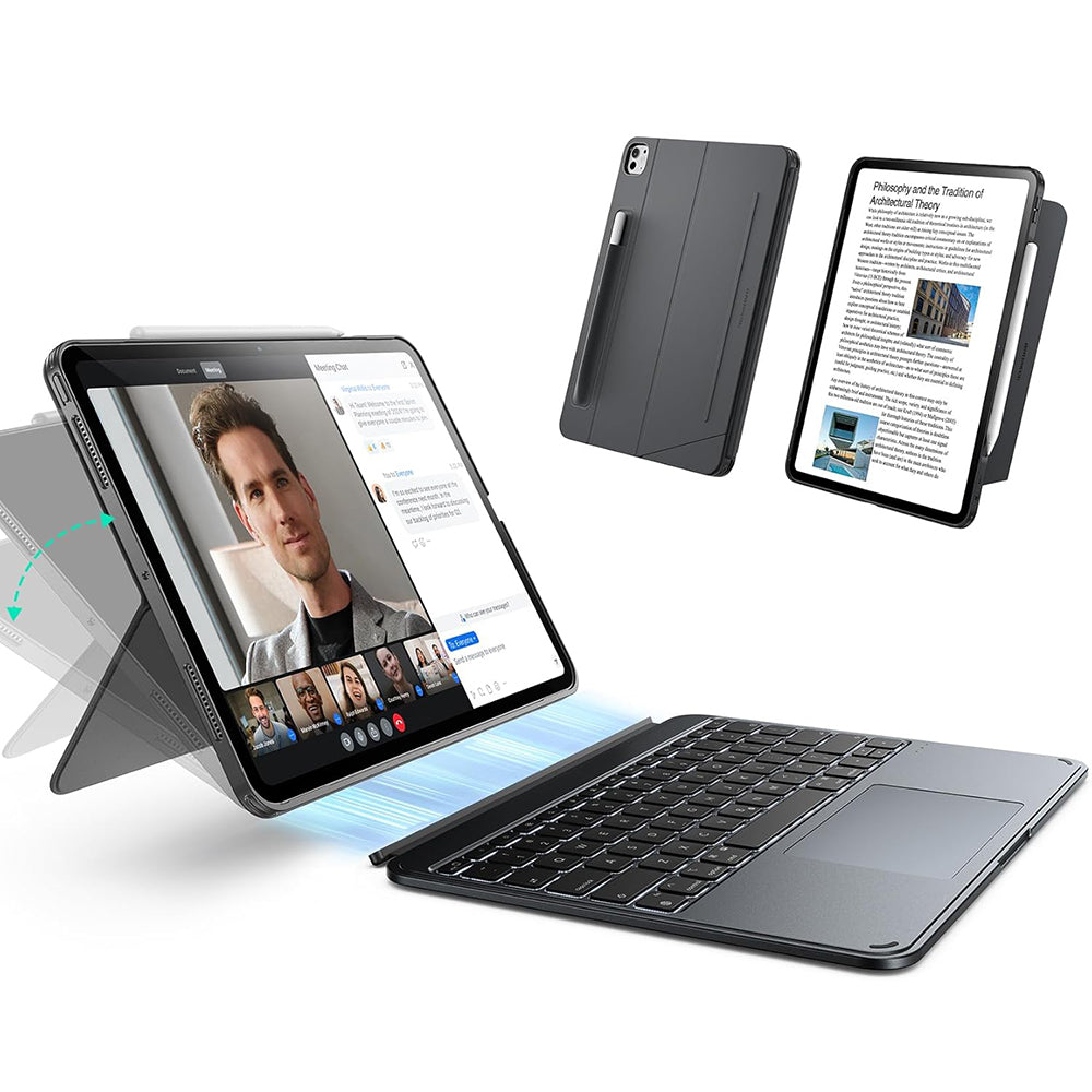 Étui avec Clavier pour Apple iPad (2025) / (2022), ESR, Shift, Gris