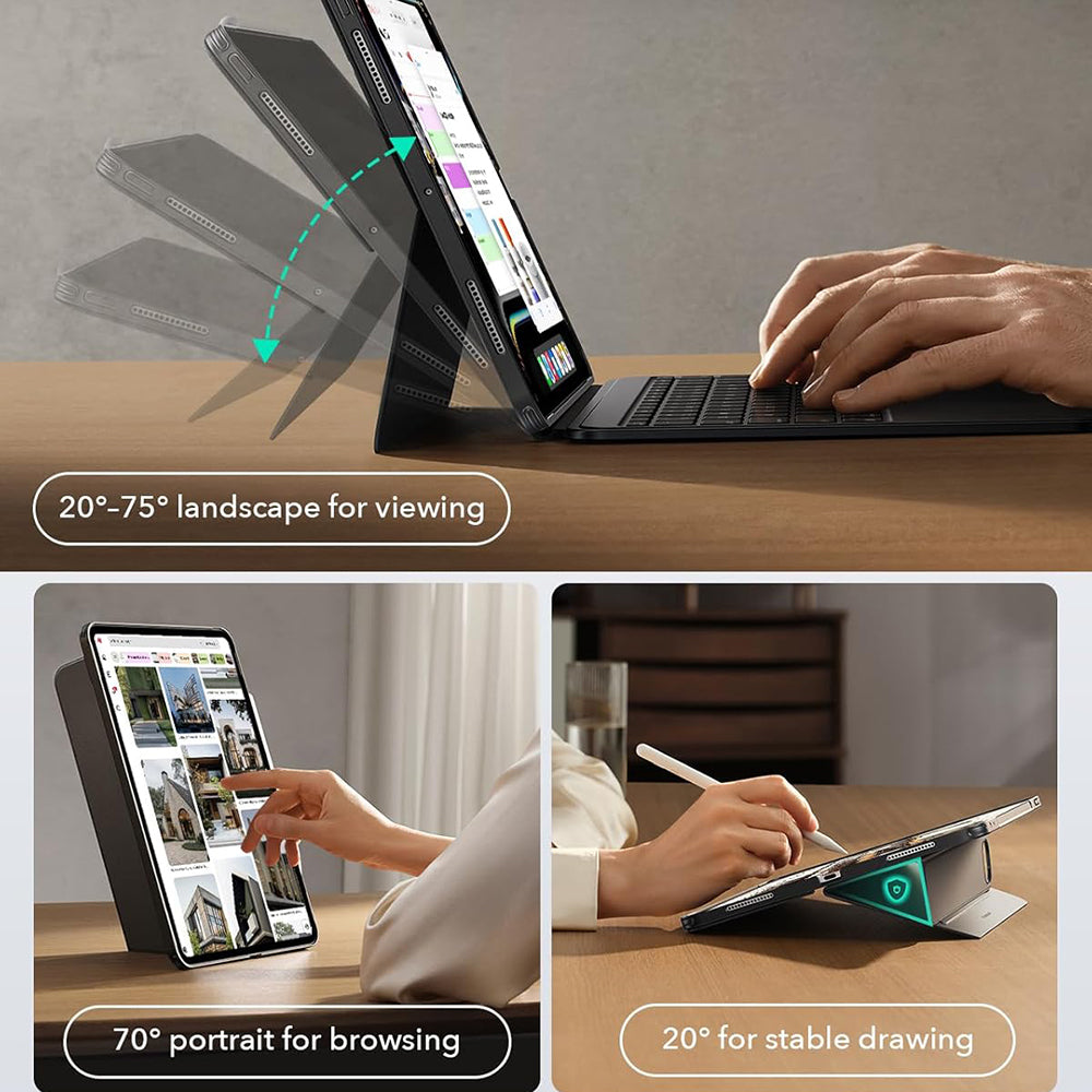 Étui avec Clavier pour Apple iPad Pro 11 (2024), ESR, Shift, Gris