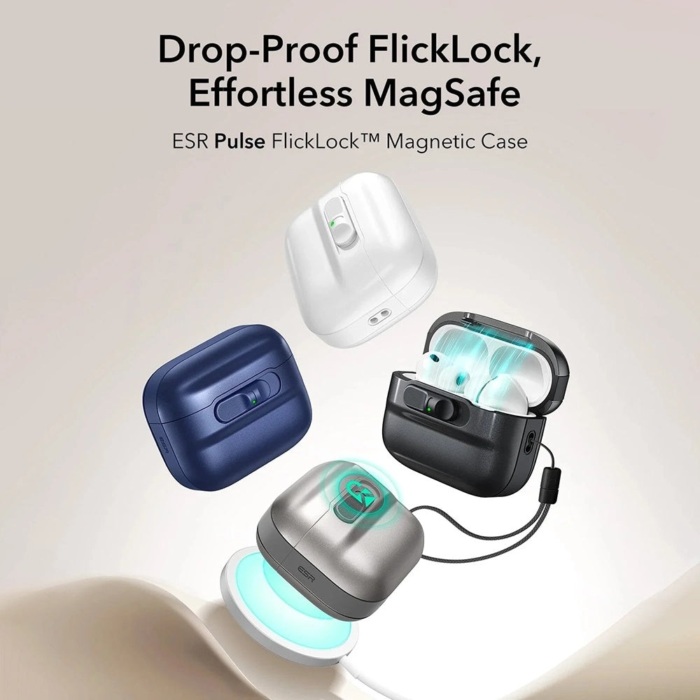 ESR Pulse Magnetic FlickLock Case for Apple AirPods Pro 3, Black