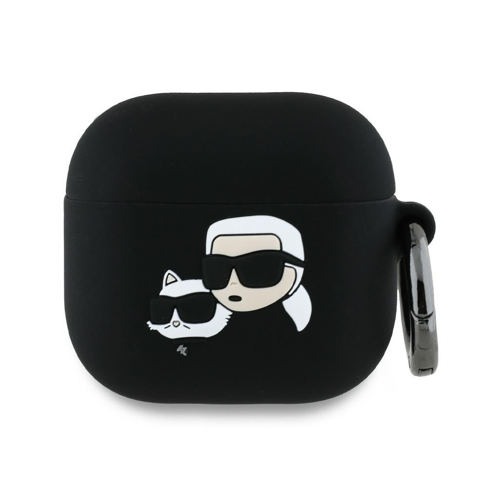 Étui Karl Lagerfeld 3D Karl & Choupette's Heads pour Apple AirPods 4, Noir