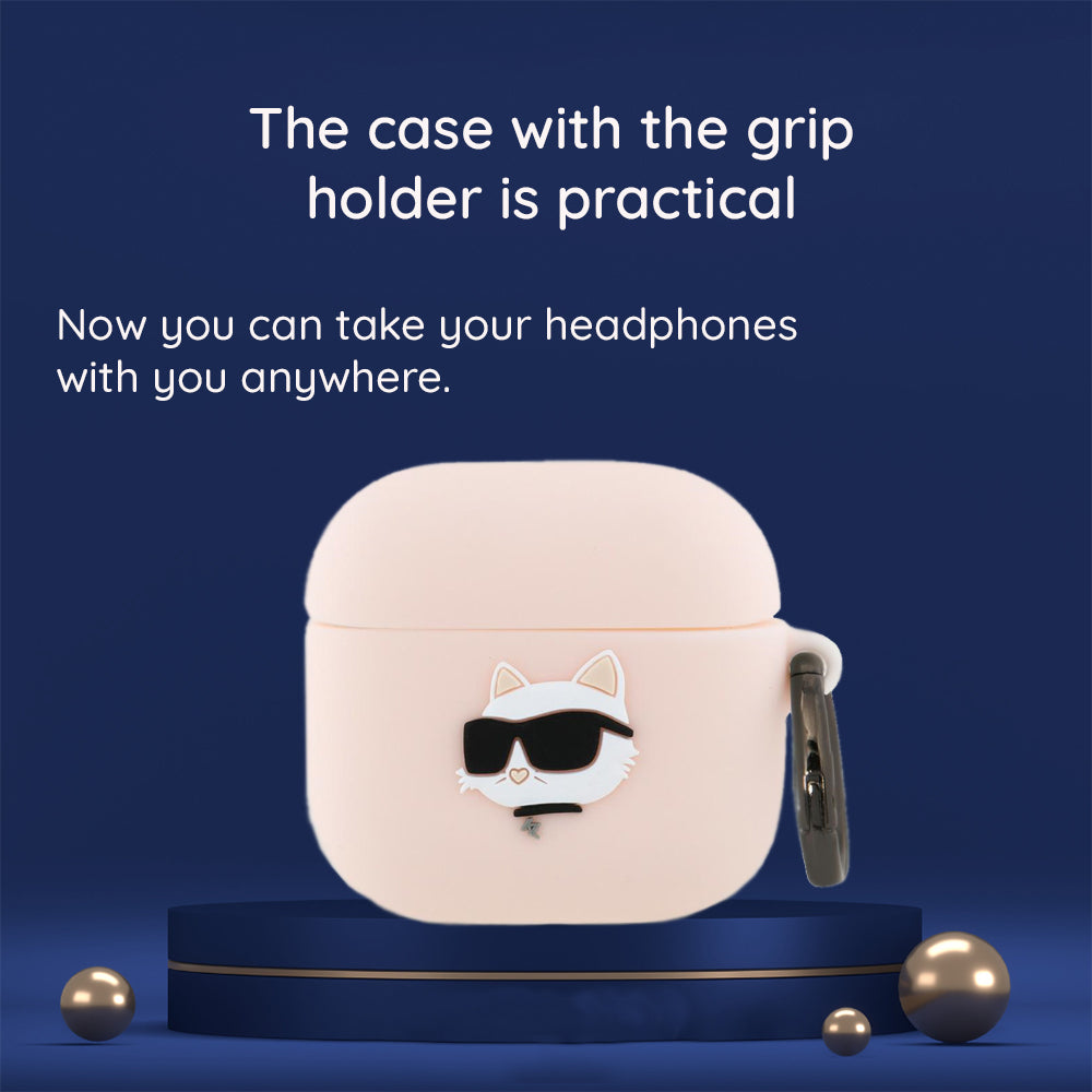 Étui Karl Lagerfeld 3D Karl & Choupette's Heads pour Apple AirPods 4, Noir