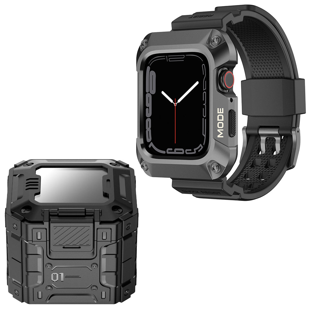 Bracelet Lito RuggedArmor pour Apple Watch 44mm Series, Gris