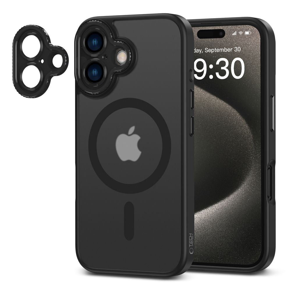 Étui MagSafe pour Apple iPhone 16, Tech-Protect, Magcam, noir