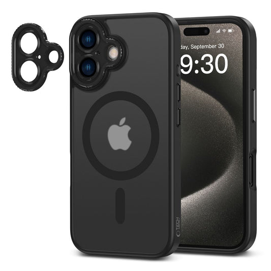 Étui MagSafe pour Apple iPhone 16, Tech-Protect, Magcam, noir