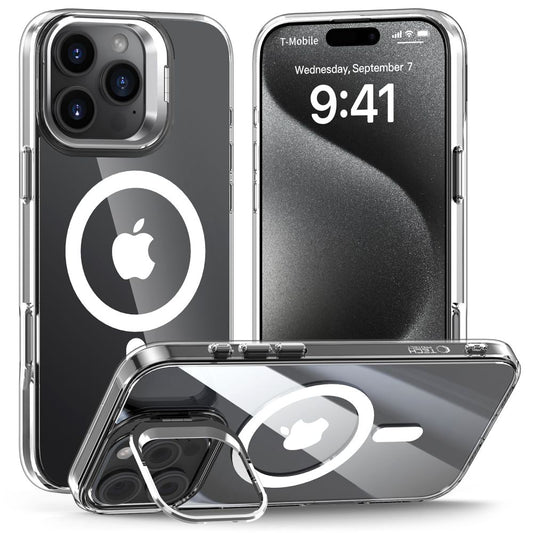 Coque MagSafe pour Apple iPhone 16 Pro Max, Tech-Protect, Magstand, Transparente
