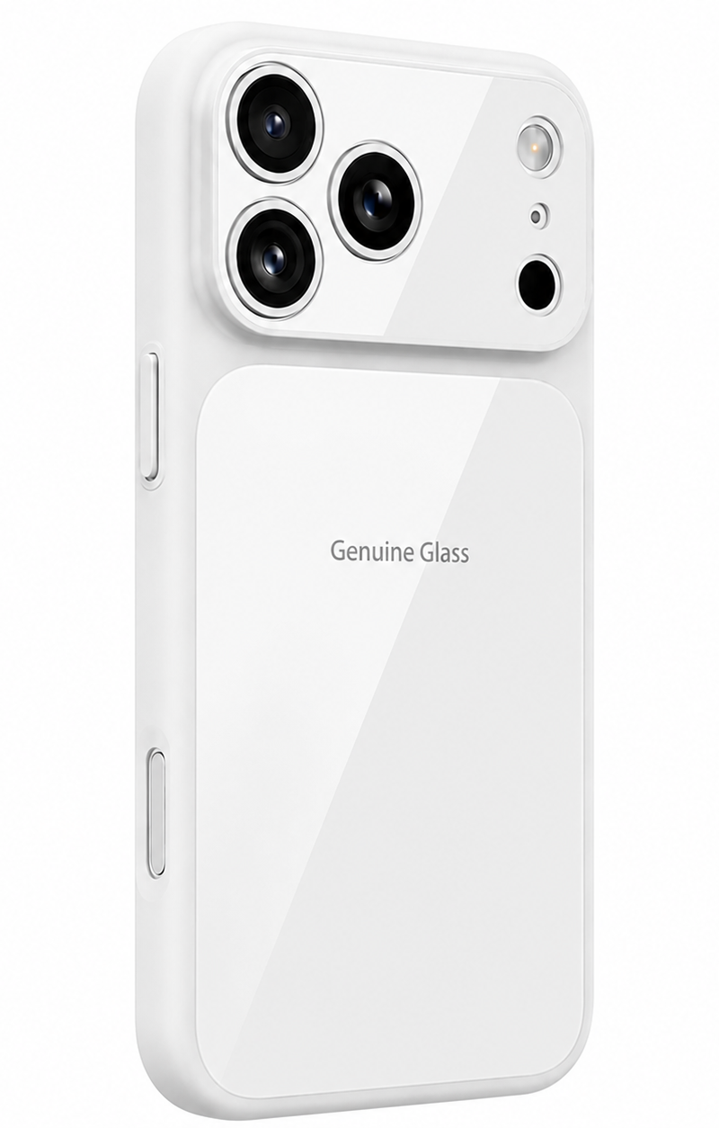 Coque MagSafe pour Apple iPhone 16 Pro Max, OEM, Verre Authentique, Blanc