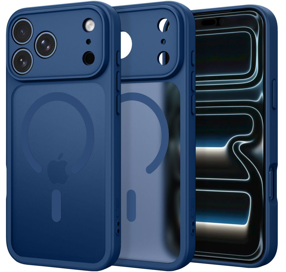 Coque MagSafe pour Apple iPhone 18 Pro / 17 Pro, Tech-Protect, BasicMag, Bleu Marine Mat