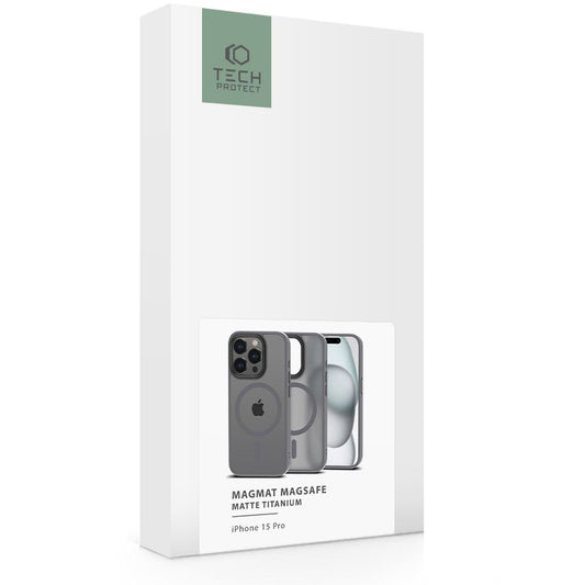 Étui MagSafe pour Apple iPhone 15 Pro, Tech-Protect, Magmat, Magmat, Gris