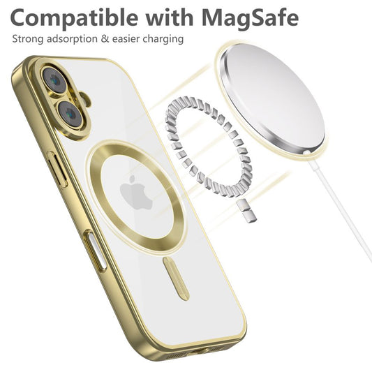 Étui MagSafe pour Apple iPhone 16, Tech-Protect, Magflex Satin, Or