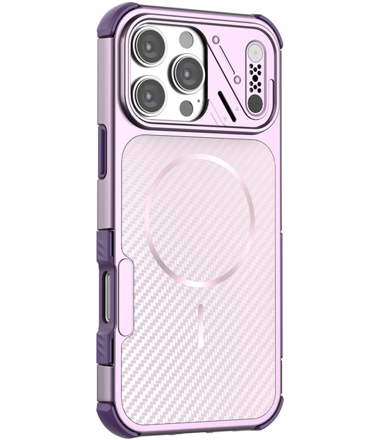 Coque MagSafe pour Apple iPhone 16 Pro, OEM, Protection en carbone et coins, Violet