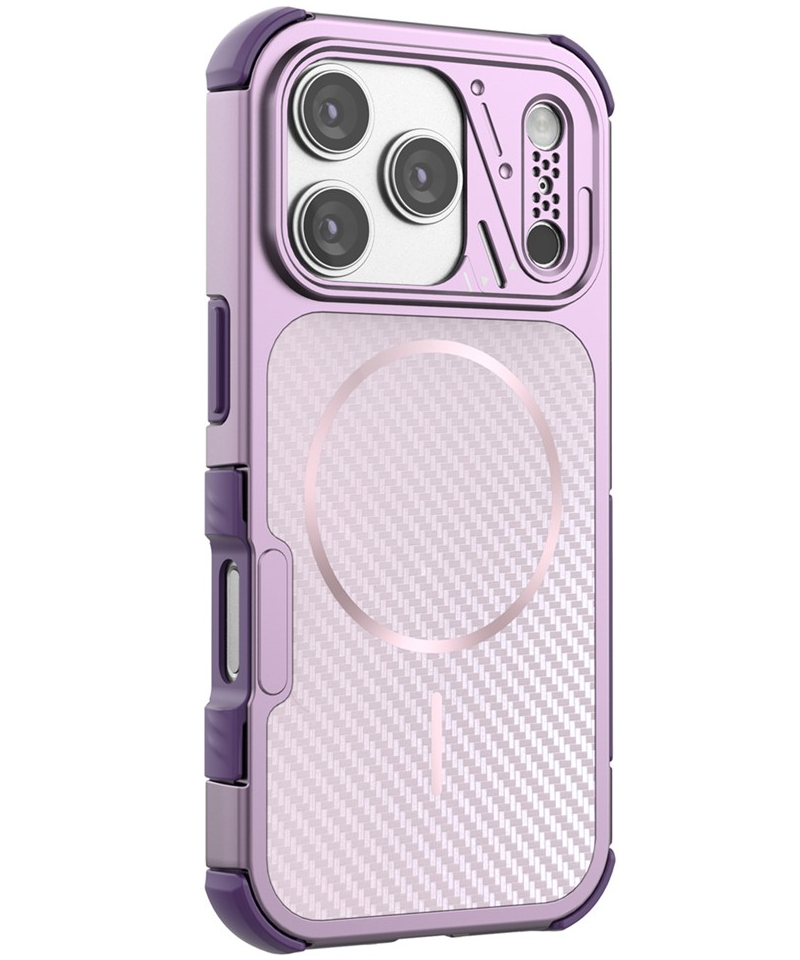 Coque MagSafe pour Apple iPhone 18 Pro Max / 17 Pro Max, OEM, Protection en carbone et aux coins, Violet