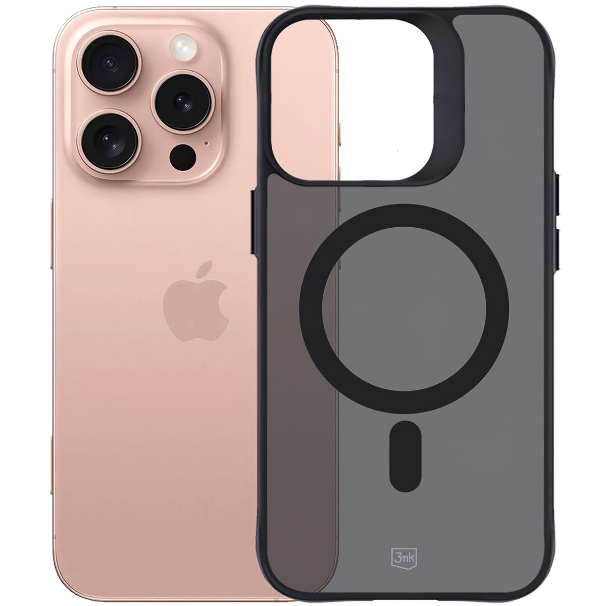 Étui MagSafe pour Apple iPhone 16 Pro, 3MK, Smoke MagCase, noir