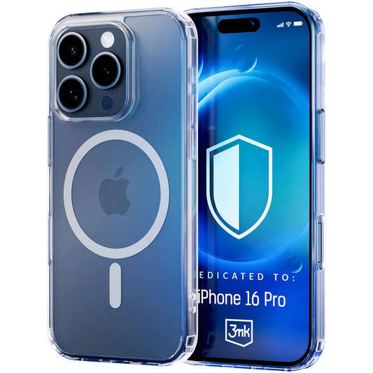 Étui MagSafe pour Apple iPhone 16 Pro, 3MK, MagCase, MagCase, Transparent
