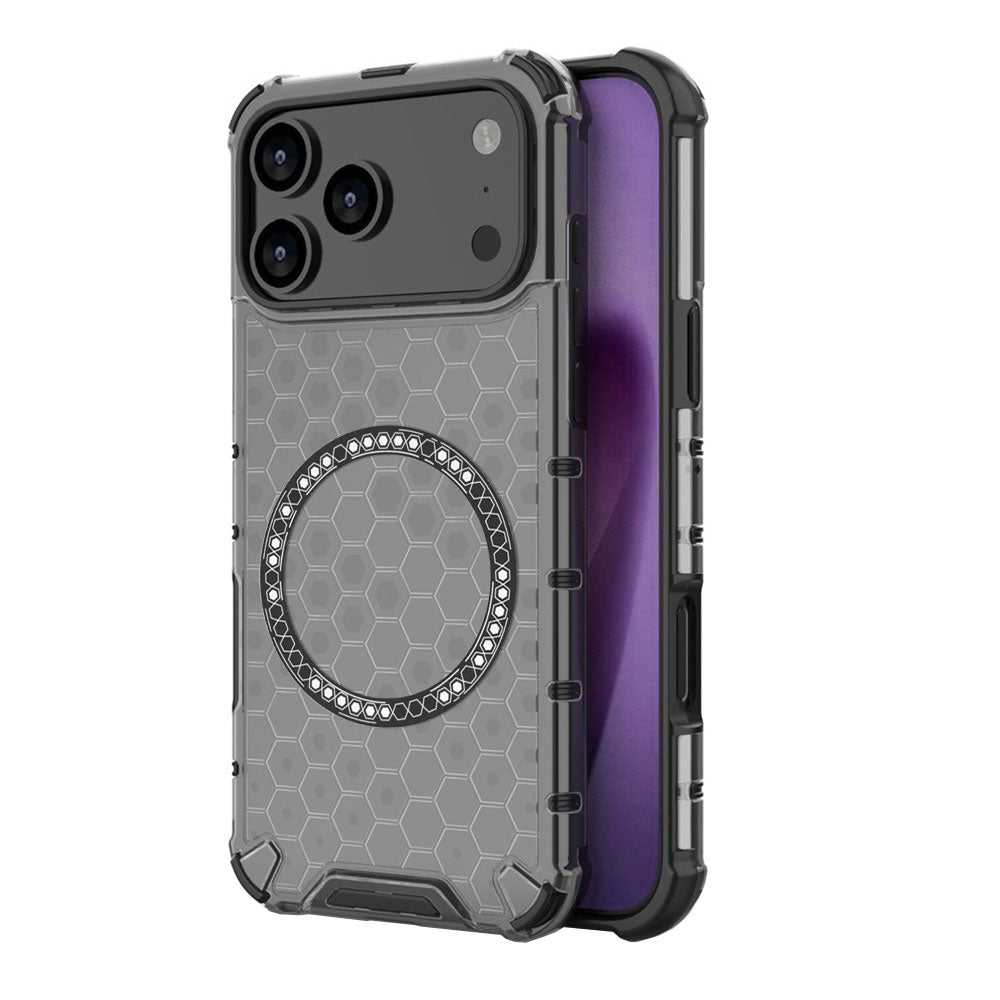Coque MagSafe pour Apple iPhone 17 Pro, Techsuit, HoneyComb Shield, Noire