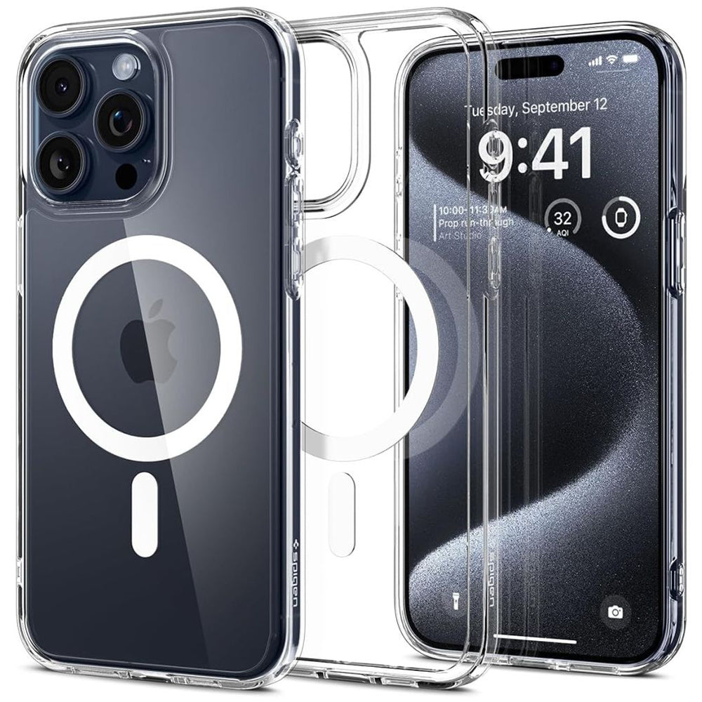 Coque MagSafe pour Apple iPhone 15 Pro Max, Spigen, Ultra Hybrid, Blanche ACS06576