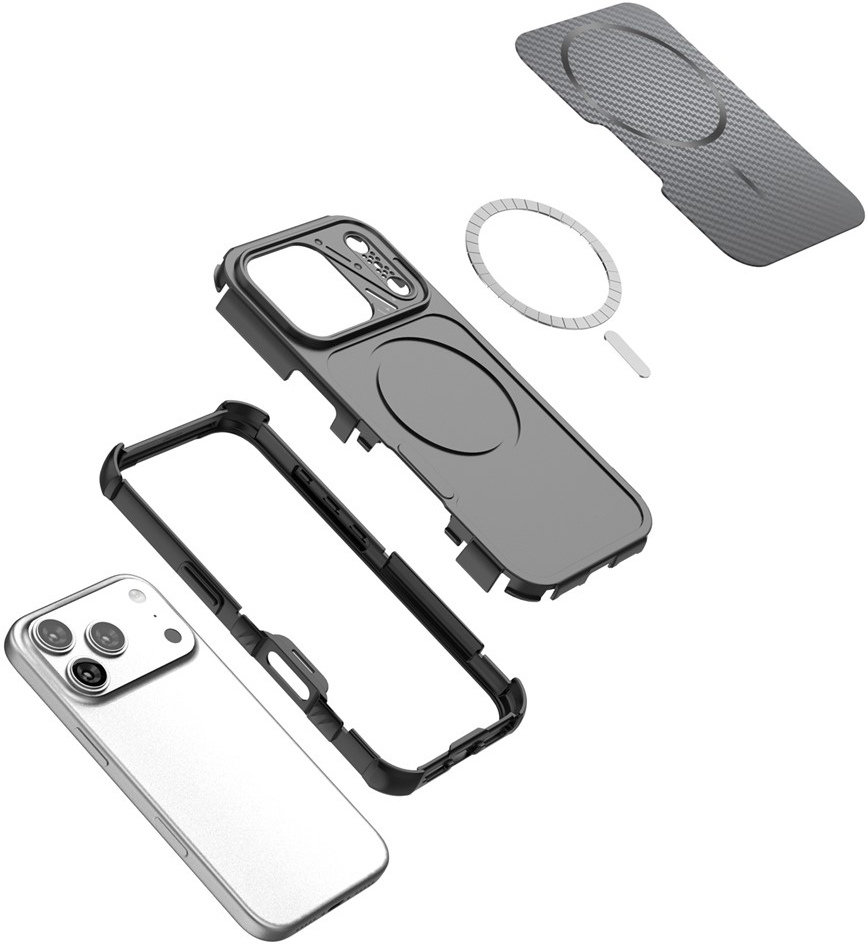 Coque MagSafe pour Apple iPhone 18 Pro Max / 17 Pro Max, OEM, Protection en carbone et aux coins, Noire