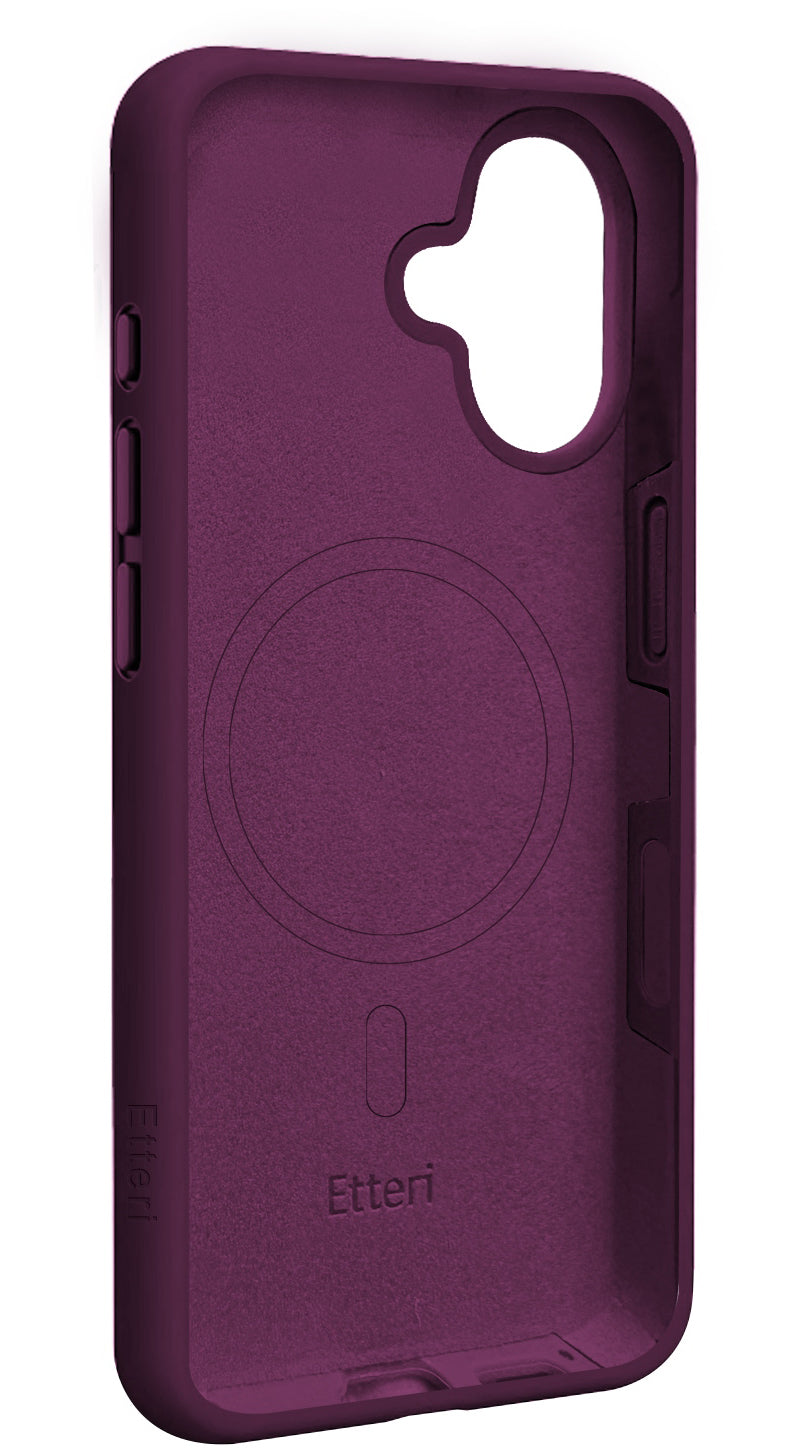 Coque MagSafe pour Apple iPhone 17, Etteri, Silicone Mag, Bordeaux