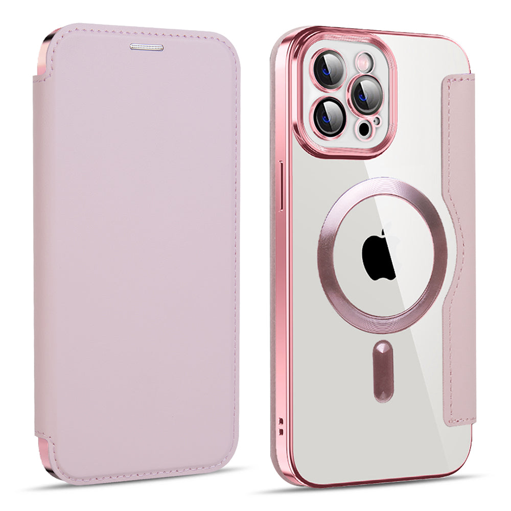 Coque MagSafe pour Apple iPhone 11 Pro Max, Techsuit, SmartMag Book, Rose