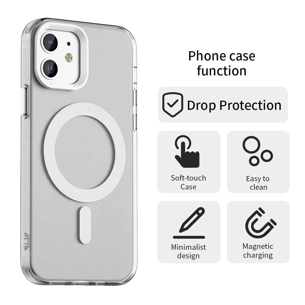 Coque MagSafe pour Apple iPhone 12 / 12 Pro, Techsuit, CandyCase, Blanche