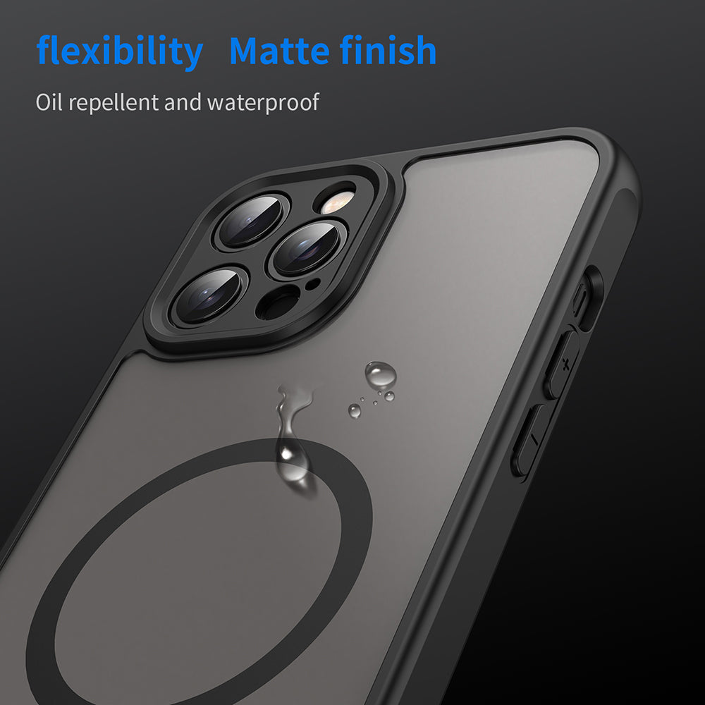 Coque MagSafe pour Apple iPhone 12 Pro Max, Techsuit, HaloFrost II, Noire