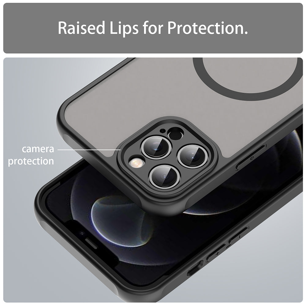 Coque MagSafe pour Apple iPhone 12 Pro Max, Techsuit, HaloFrost II, Noire