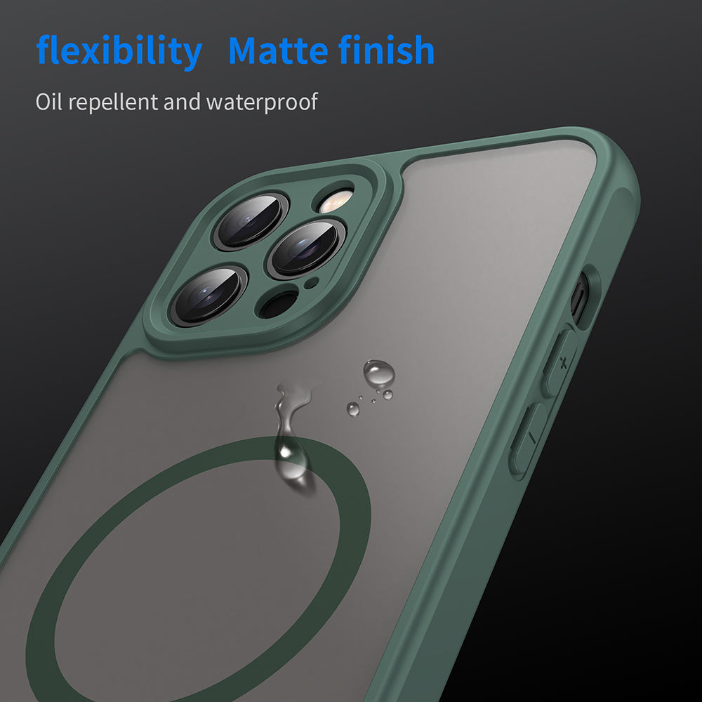 Coque MagSafe pour Apple iPhone 12 Pro Max, Techsuit, HaloFrost II, Vert