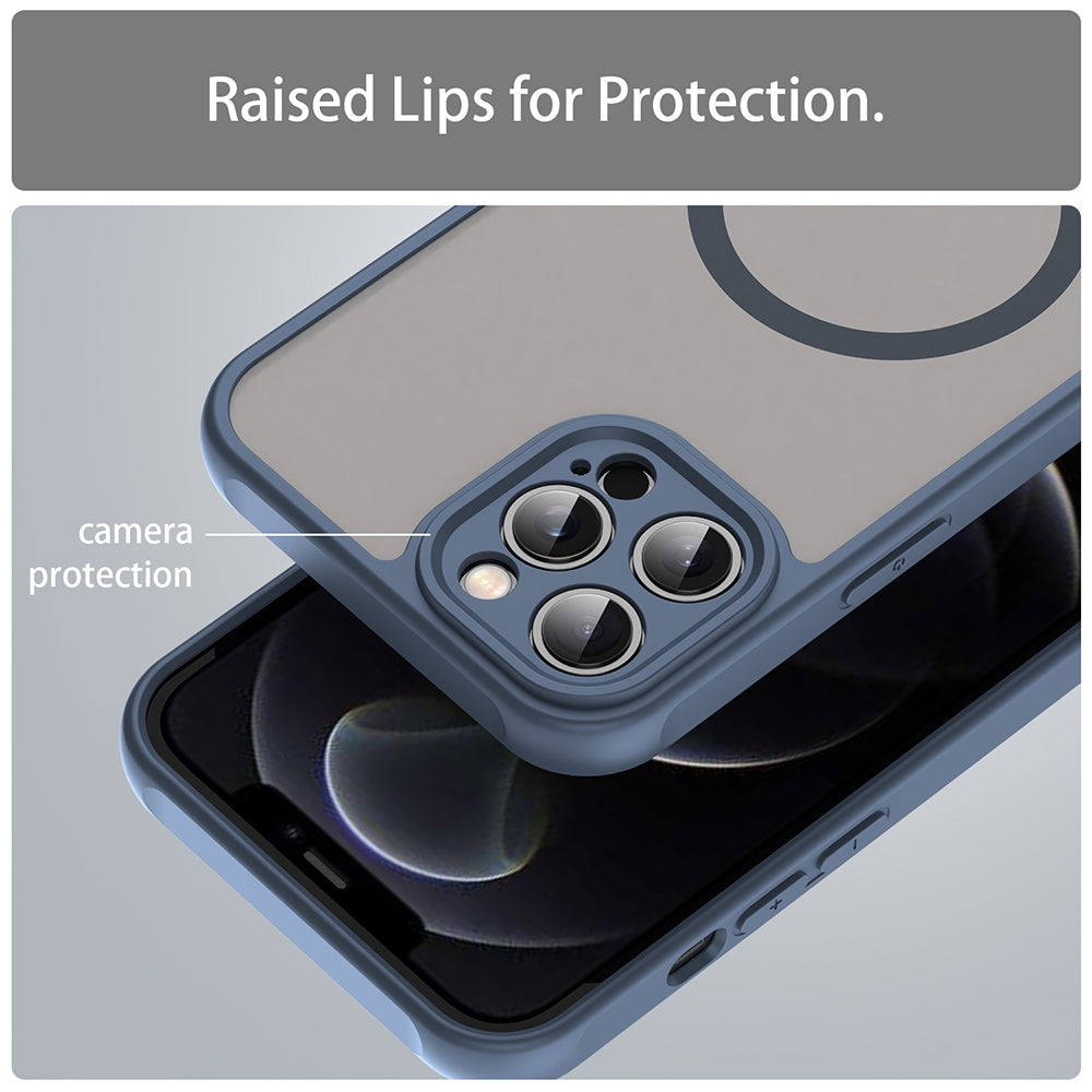 Coque MagSafe pour Apple iPhone 12 Pro, Techsuit, HaloFrost II, Bleu marine