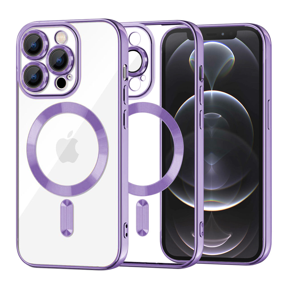 Coque MagSafe pour Apple iPhone 12 Pro, Techsuit, Luxury Crystal, Violet Clair