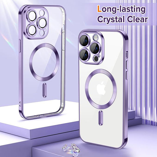 Coque MagSafe pour Apple iPhone 12 Pro, Techsuit, Luxury Crystal, Violet Clair