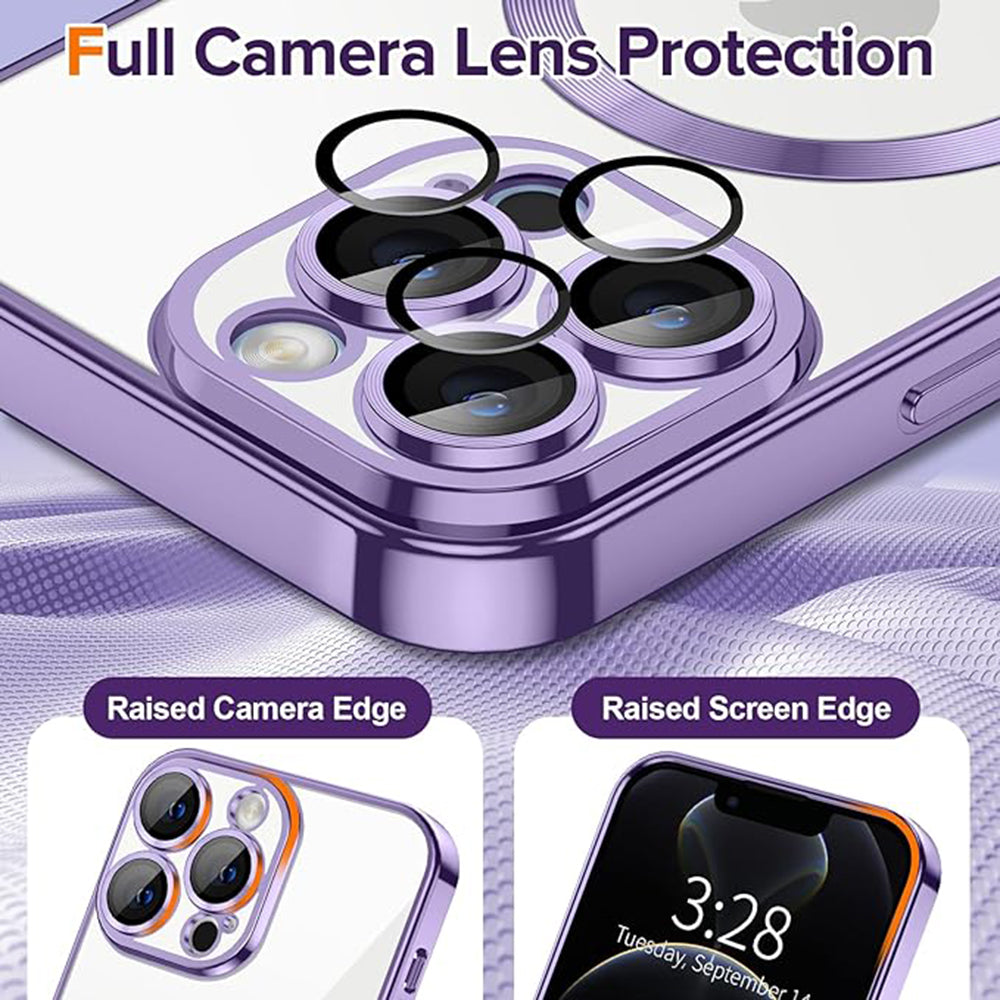 Coque MagSafe pour Apple iPhone 12 Pro, Techsuit, Luxury Crystal, Violet Clair