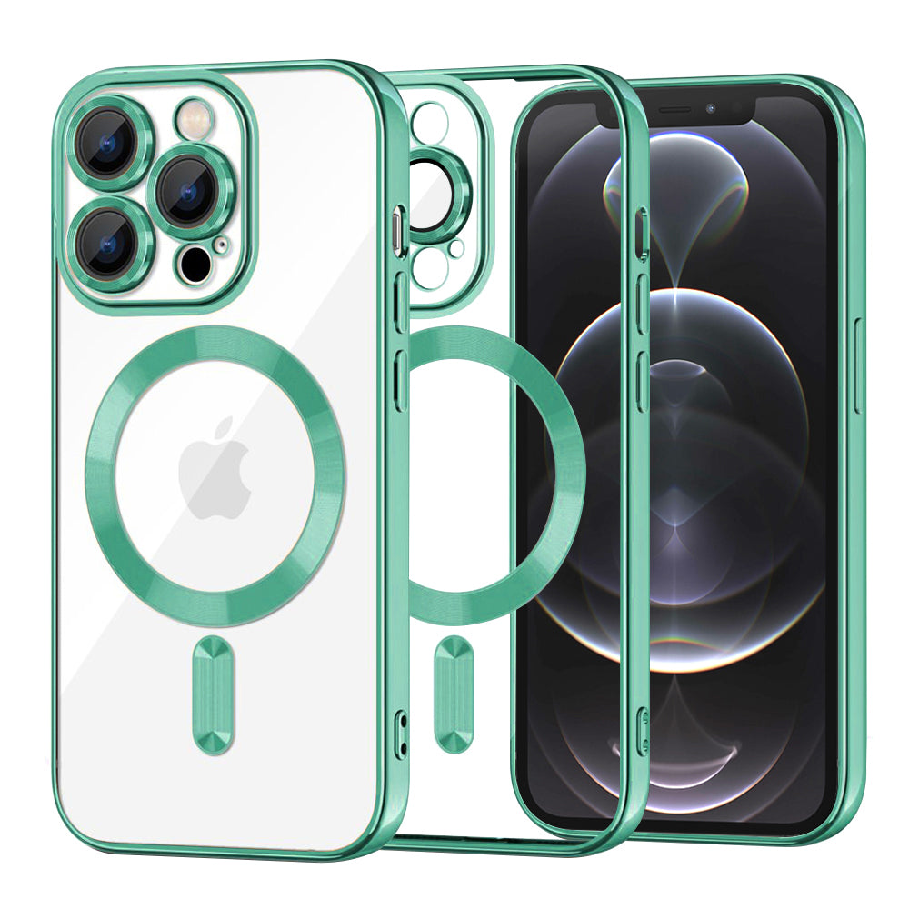 Coque MagSafe pour Apple iPhone 12 Pro, Techsuit, Luxury Crystal, Vert Clair