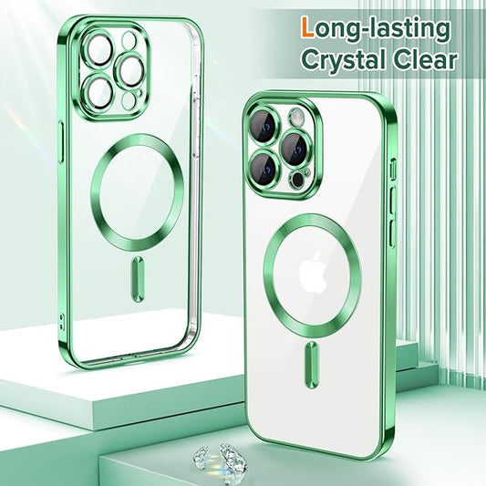 Coque MagSafe pour Apple iPhone 12 Pro, Techsuit, Luxury Crystal, Vert Clair