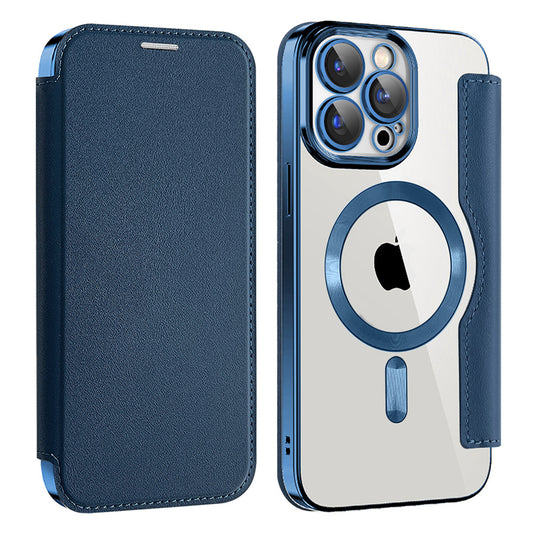 MagSafe Case for Apple iPhone 12 Pro, Techsuit, SmartMag Book, Blue