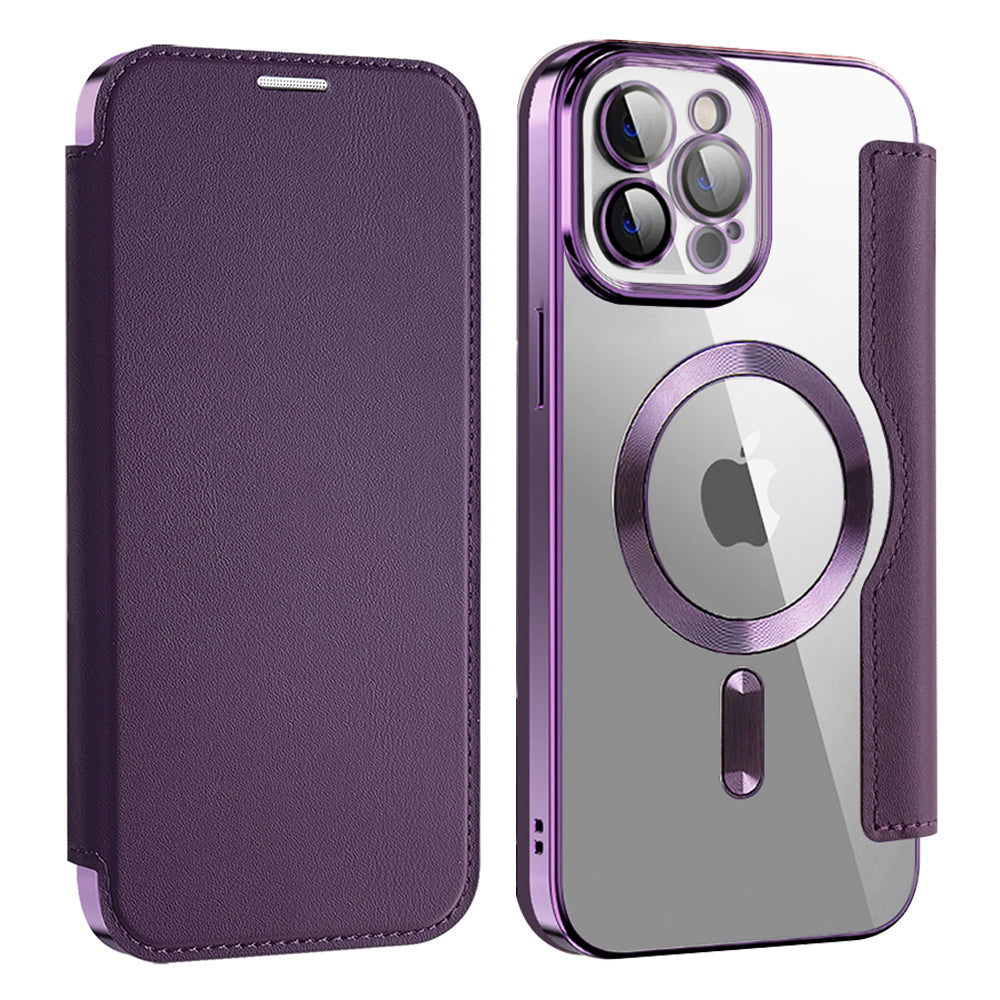 Coque MagSafe pour Apple iPhone 12 Pro, Techsuit, SmartMag Book, Violet
