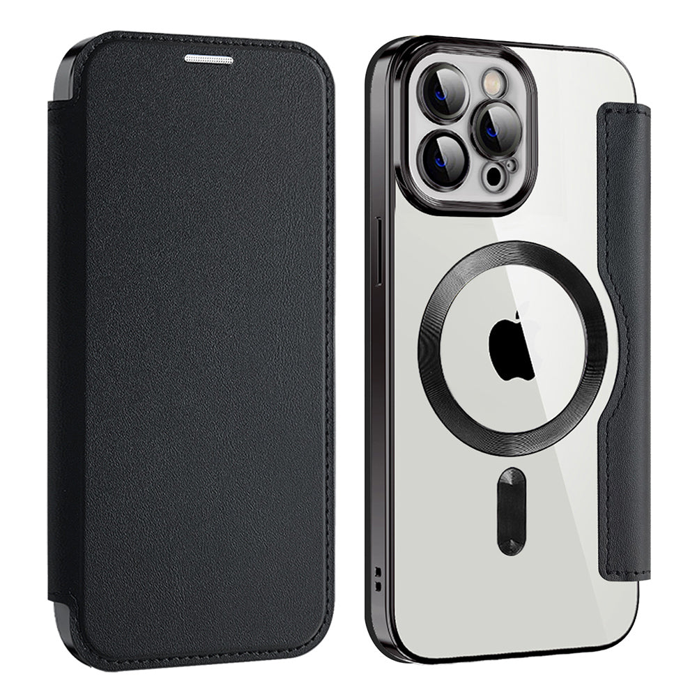 Coque MagSafe pour Apple iPhone 12 Pro, Techsuit, SmartMag Book, Noire