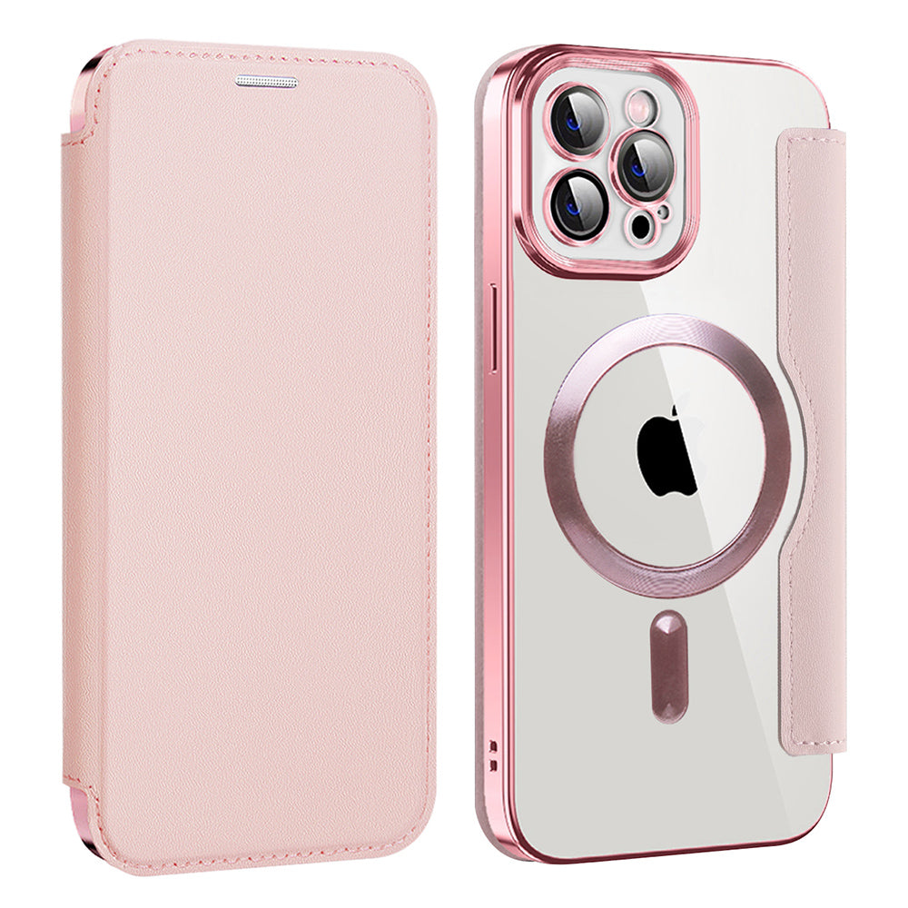 Coque MagSafe pour Apple iPhone 12 Pro, Techsuit, SmartMag Book, Rose