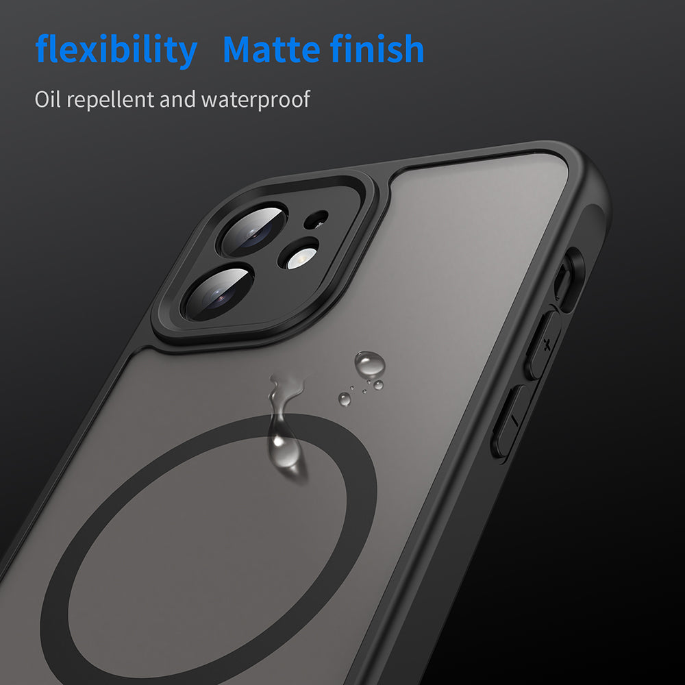 Coque MagSafe pour Apple iPhone 12, Techsuit, HaloFrost II, Noire